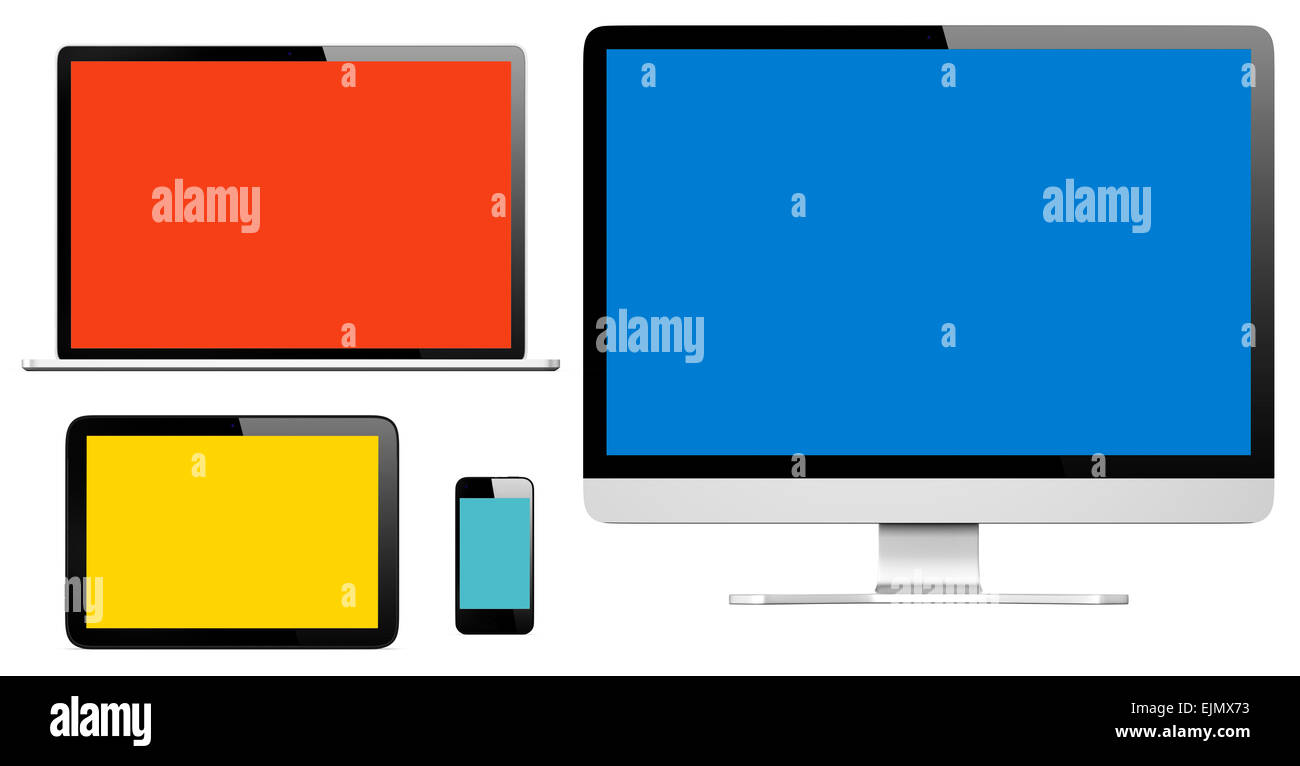Collection of Three Dimensional Digital Devices Stock Photo - Alamy