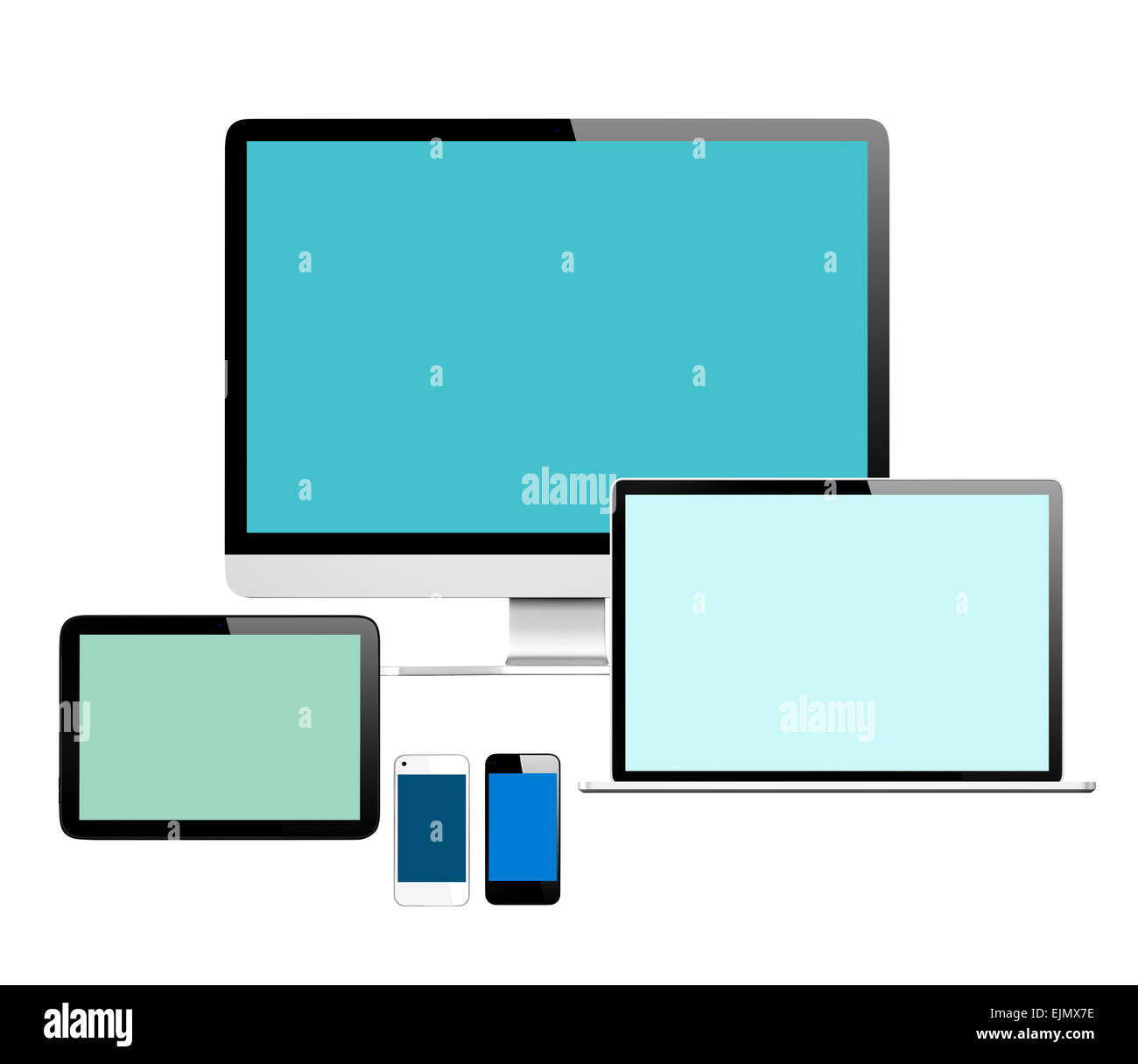 Collection of Three Dimensional Digital Devices Stock Photo - Alamy