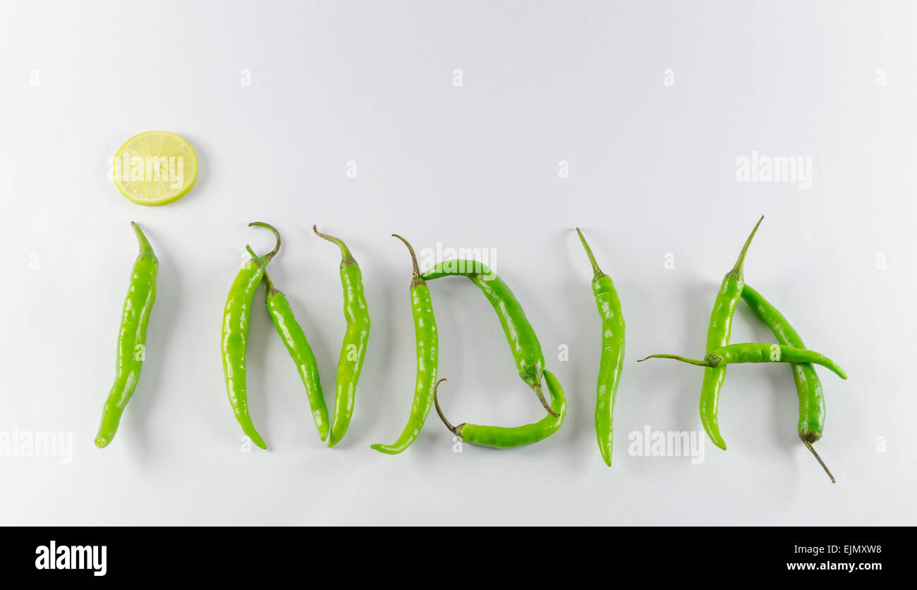 Green chillies are used in most Indian dishes. This signifies the hot