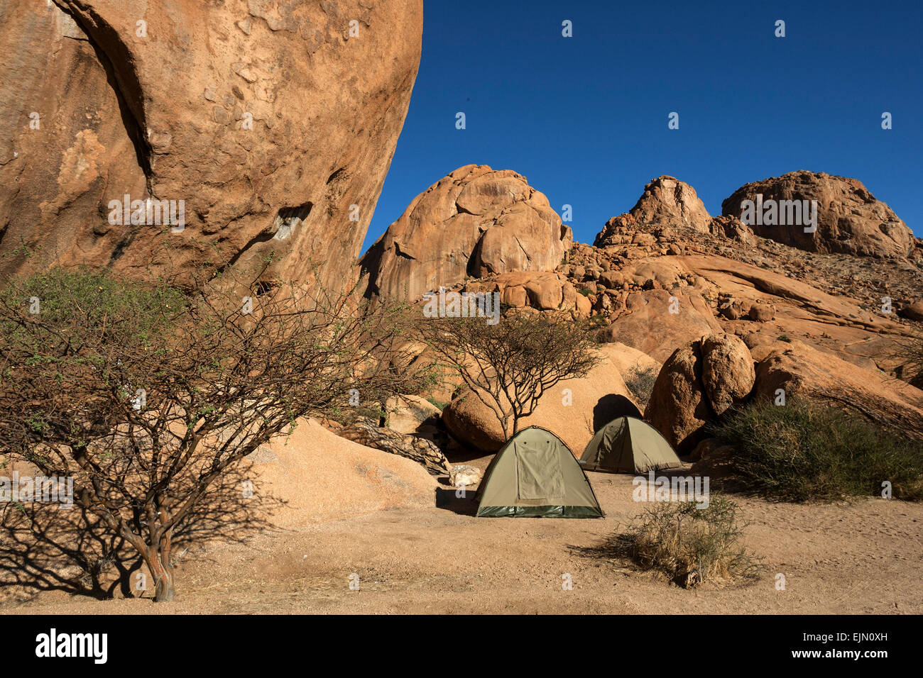 Tents at the Spitzkoppe Camp, Spitzkoppe, Damaraland, Namibia Stock