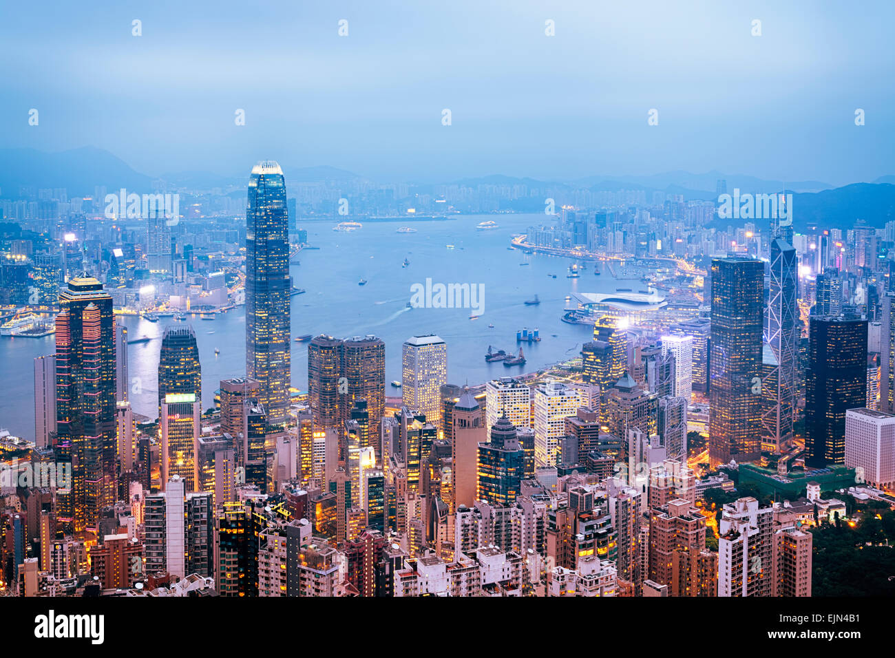 Hong Kong skyline view from the Victoria Peak Stock Photo - Alamy