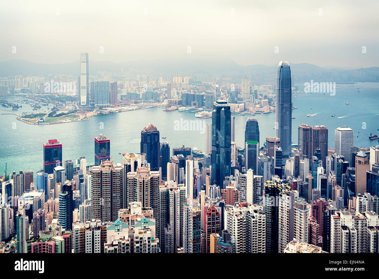 Hong Kong skyline view from the Victoria Peak Stock Photo - Alamy