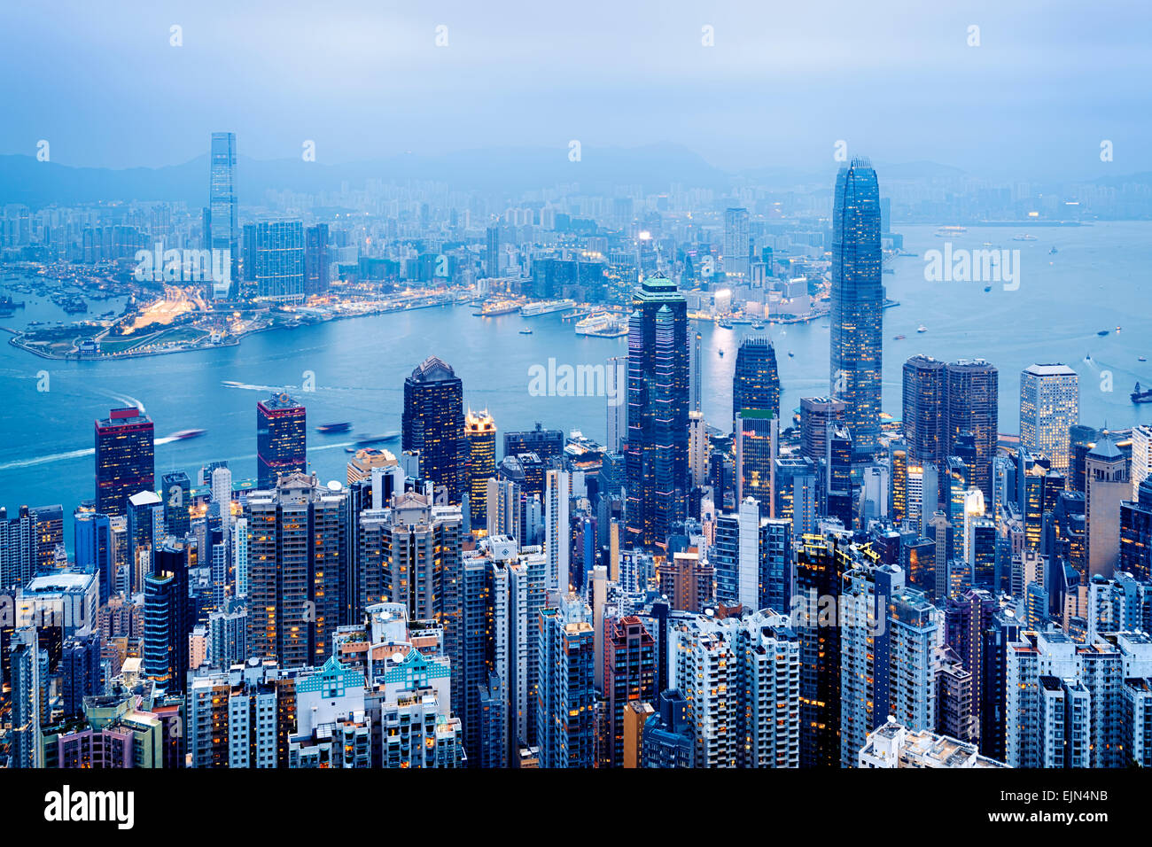Hong Kong skyline view from the Victoria Peak Stock Photo - Alamy