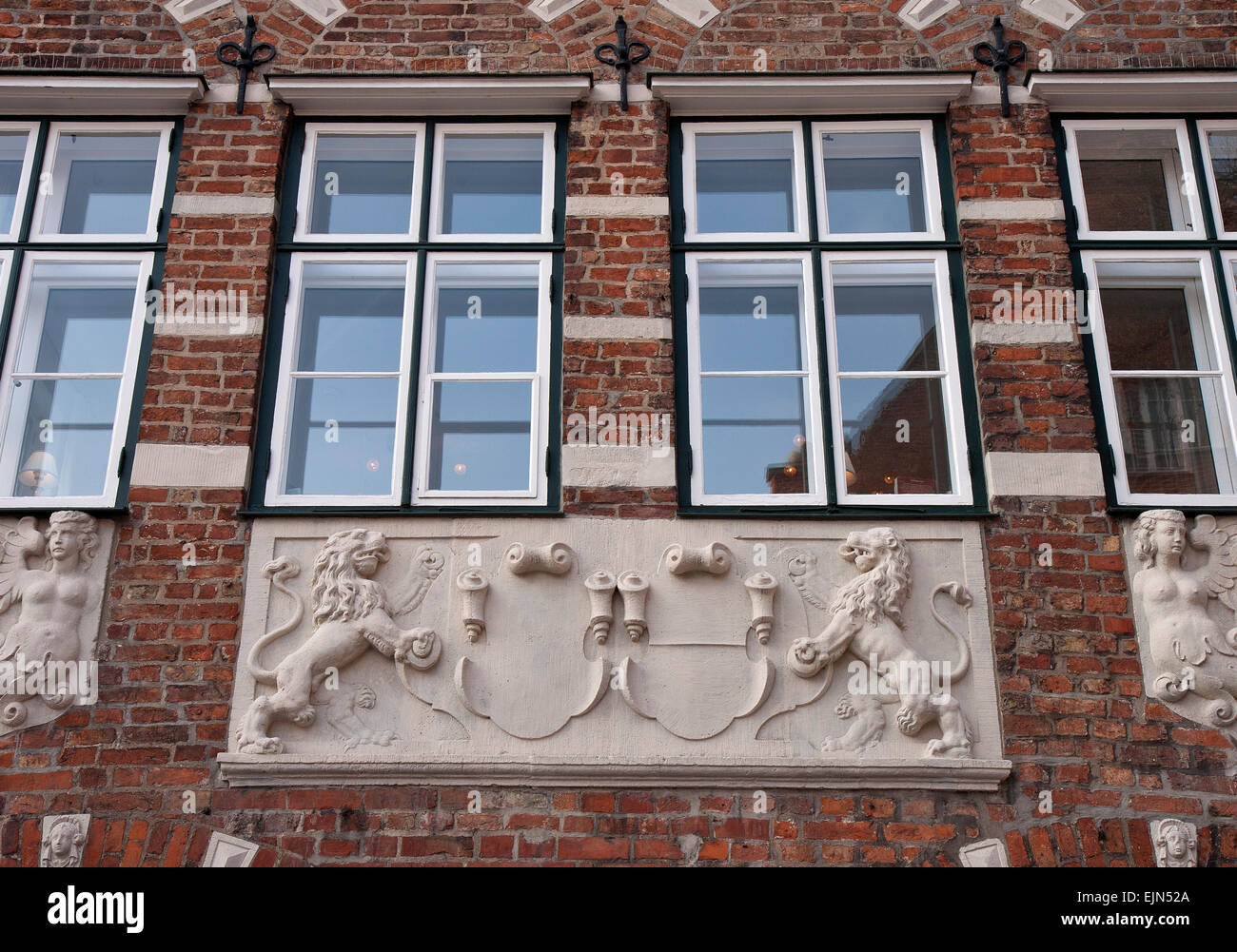 Ornament on brick house. Shot from Lübeck, Germany Stock Photo Alamy