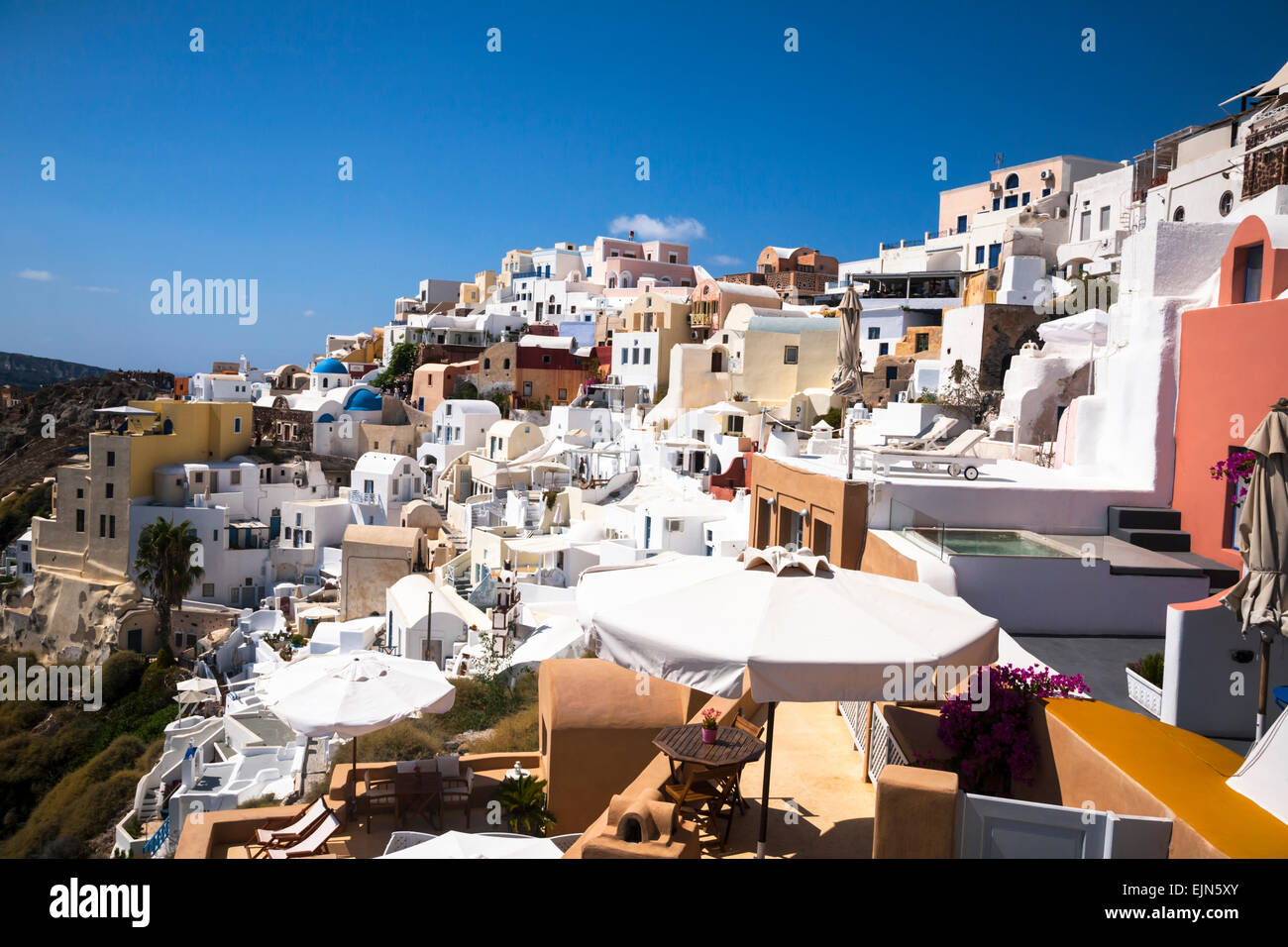 The village of Oia, Santorini (Thera), Greece. Stock Photo