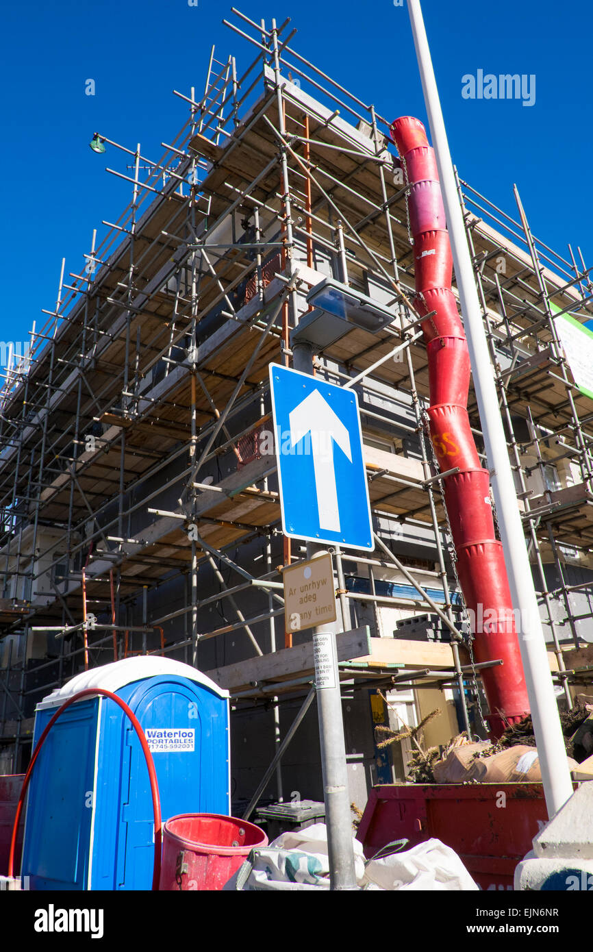 Scaffolding on a house in Llandudno, Wales, UK Stock Photo Alamy