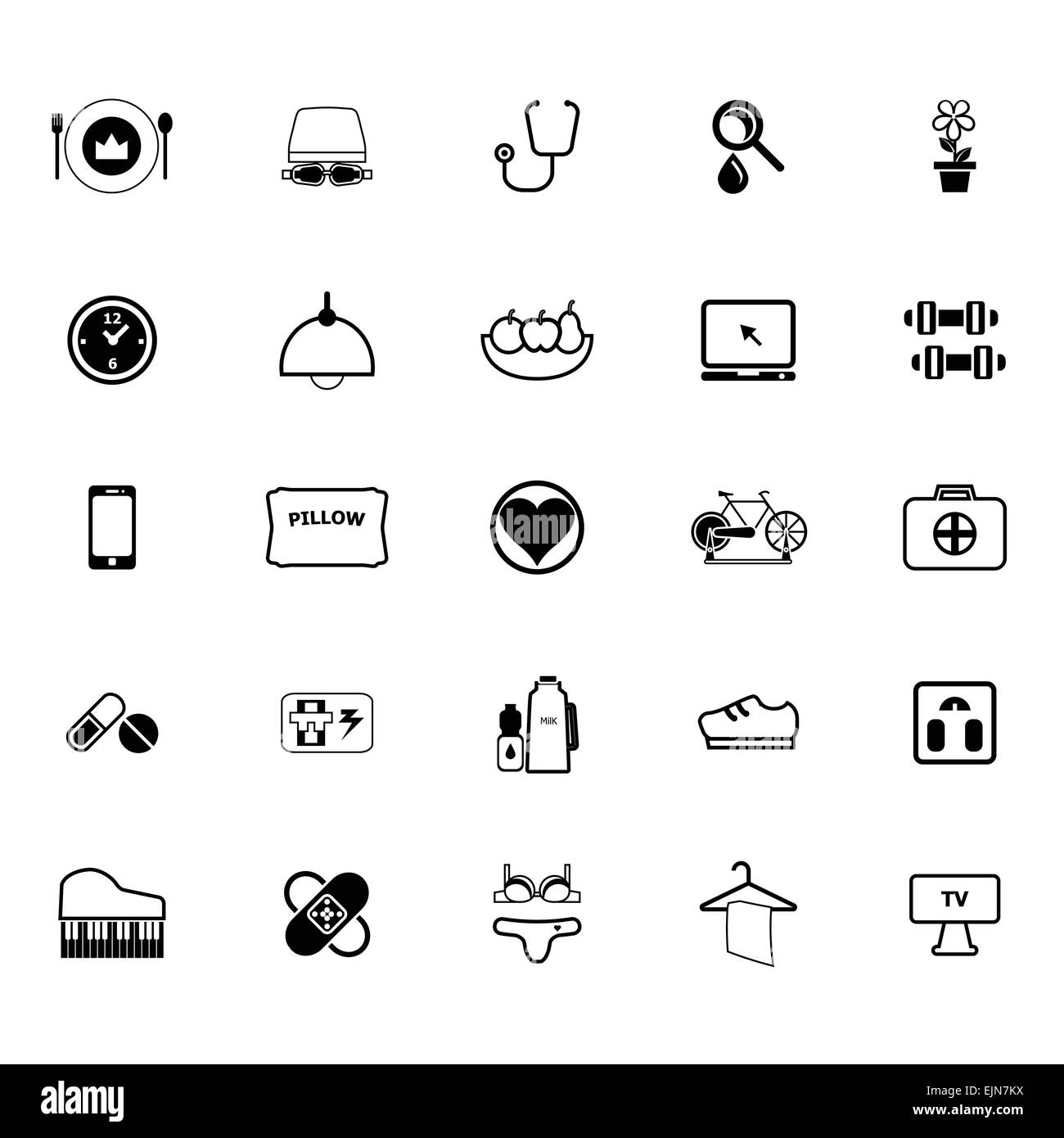 Quality life line icons on white background, stock vector Stock Vector ...