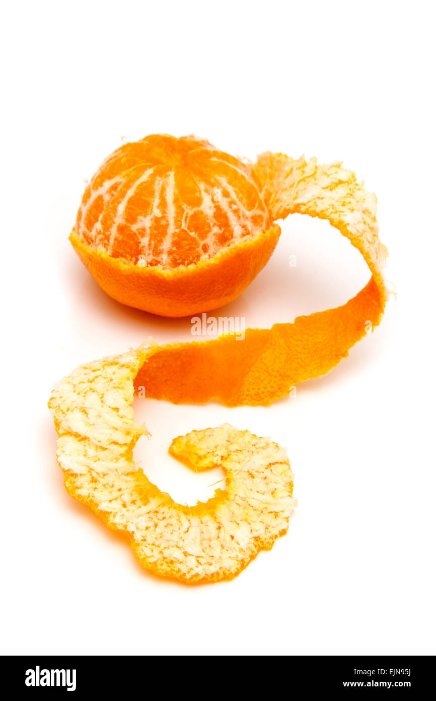 Clementine isolated on a white studio background. Stock Photo