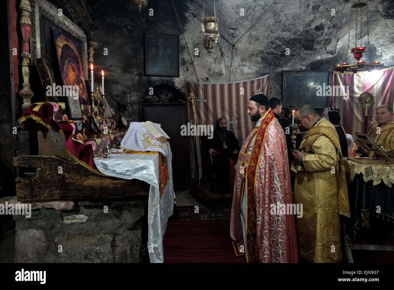 Syriac Orthodox clerics taking part in Sunday ceremony at the Syriac ...