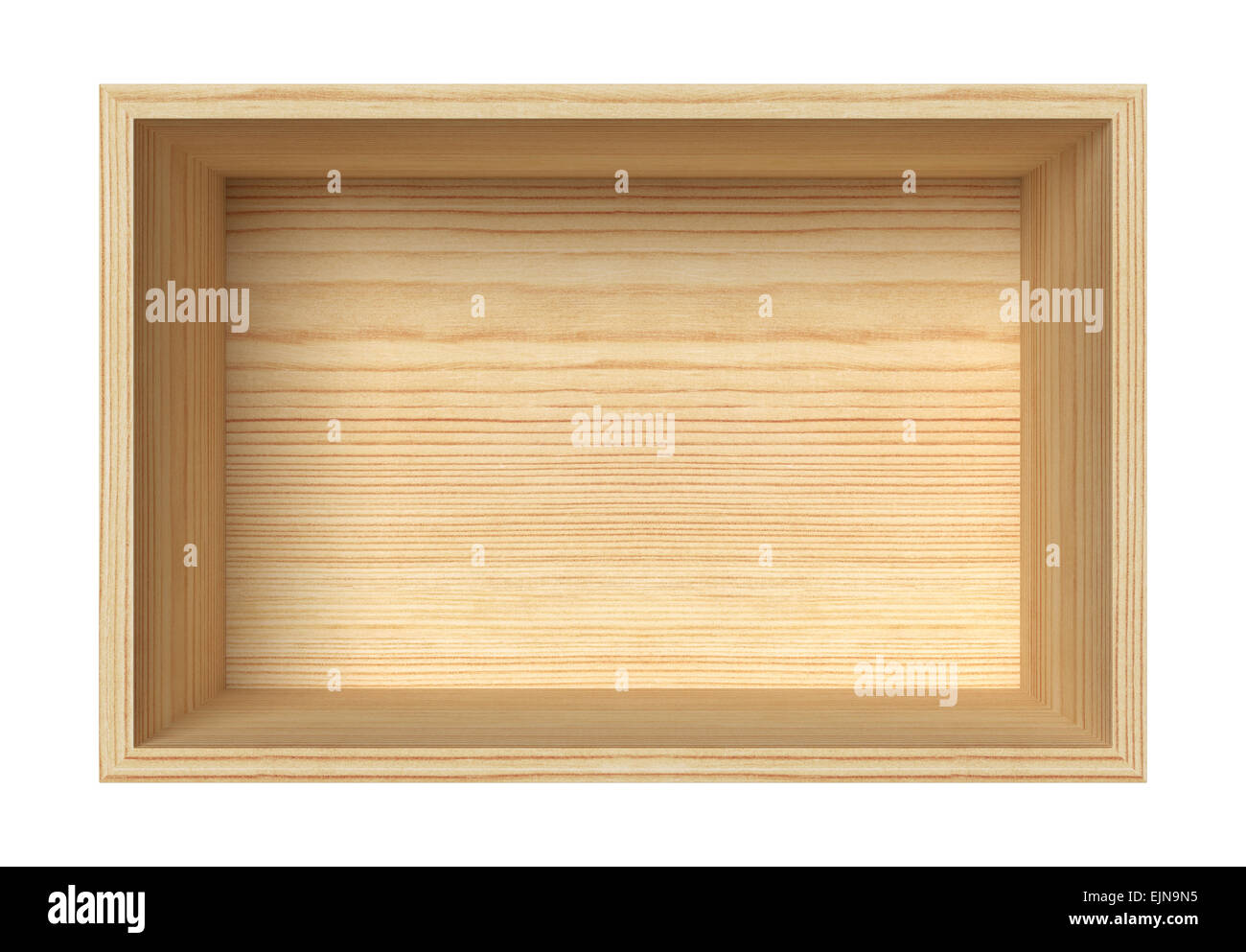 Empty wooden box isolated on white Stock Photo