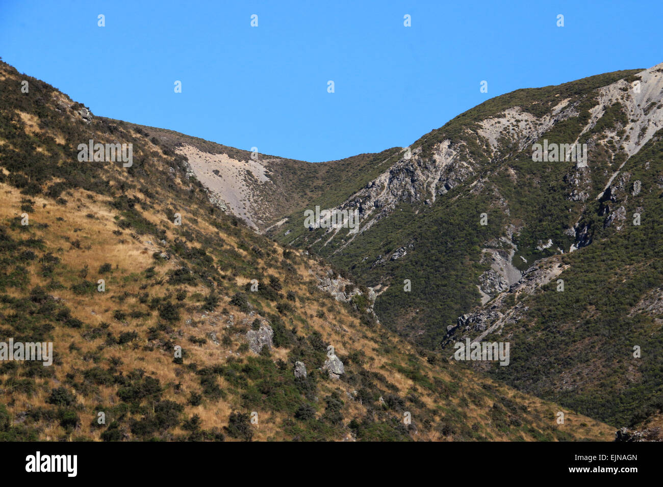 Korowai/Torlesse Tussocklands Park New Zealand in Torlesse and Big Ben ranges, in Canterbury’s high country, Stock Photo