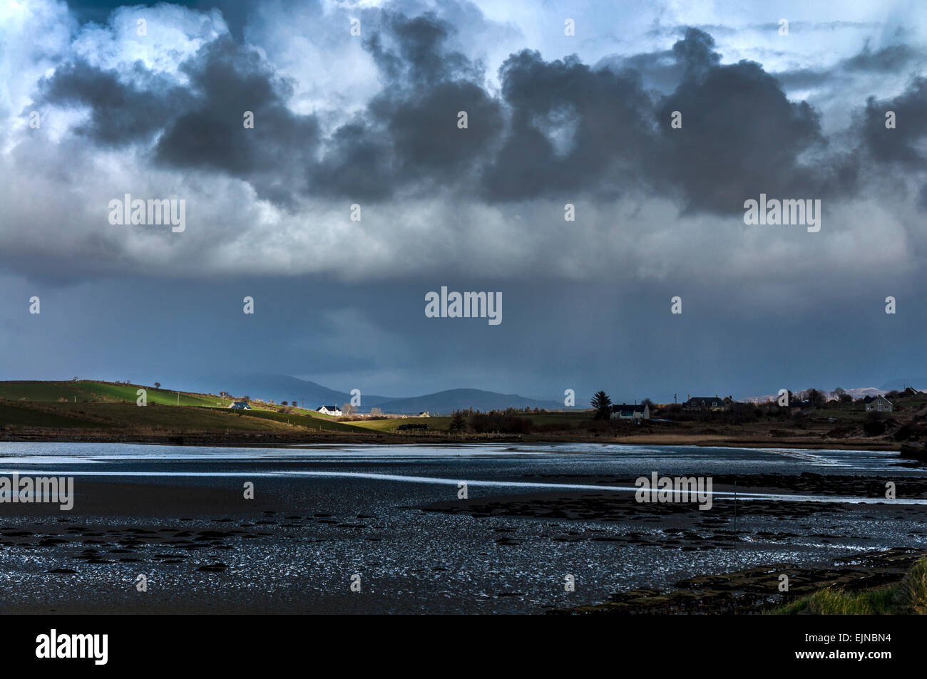 Stormclouds above Bellaganny Strand near Ardara County Donegal Ireland Stock Photo