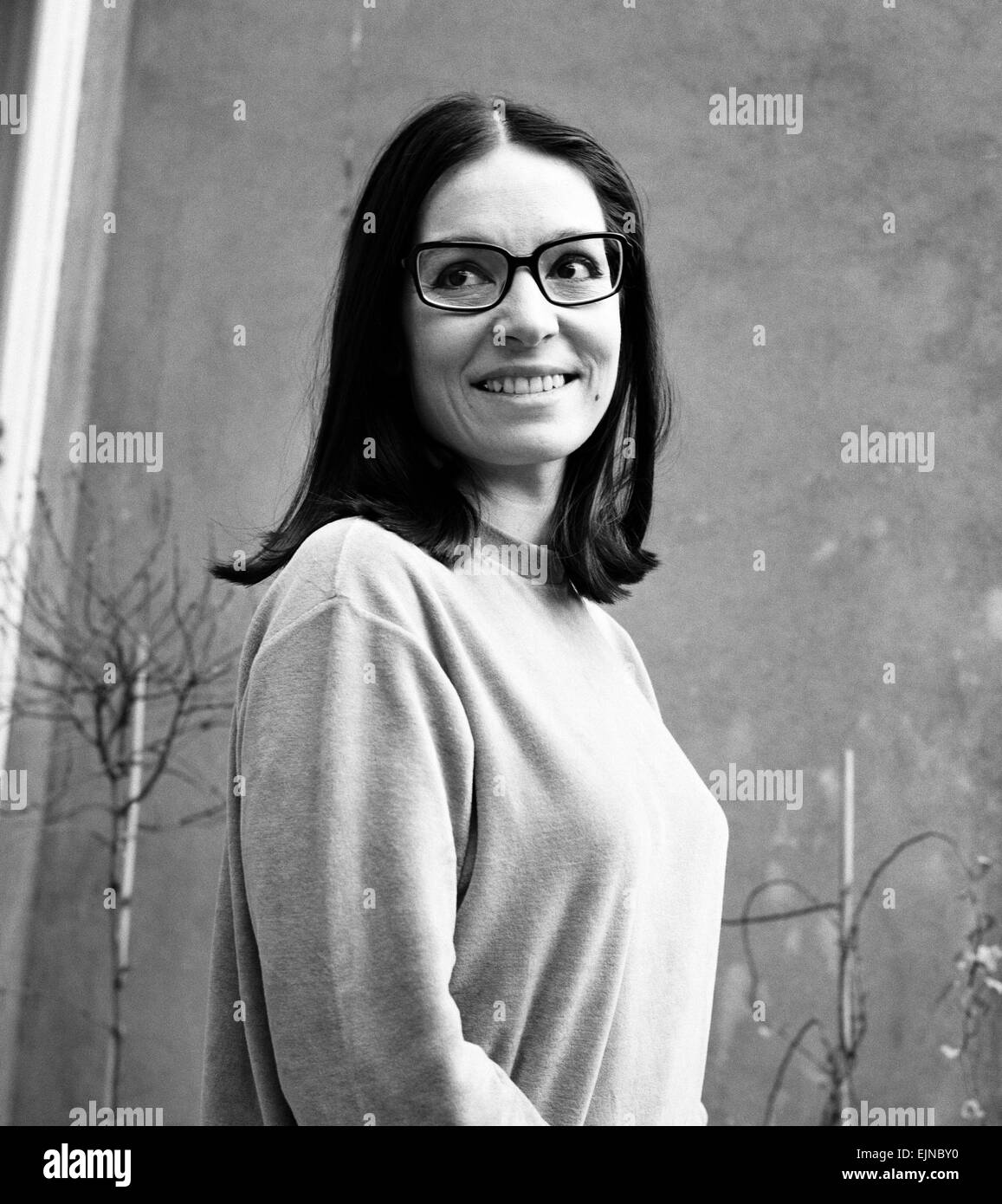 Nana Mouskouri, International Singing Star, pictured at her Belgravia flat in London, 24th February 1970. Stock Photo