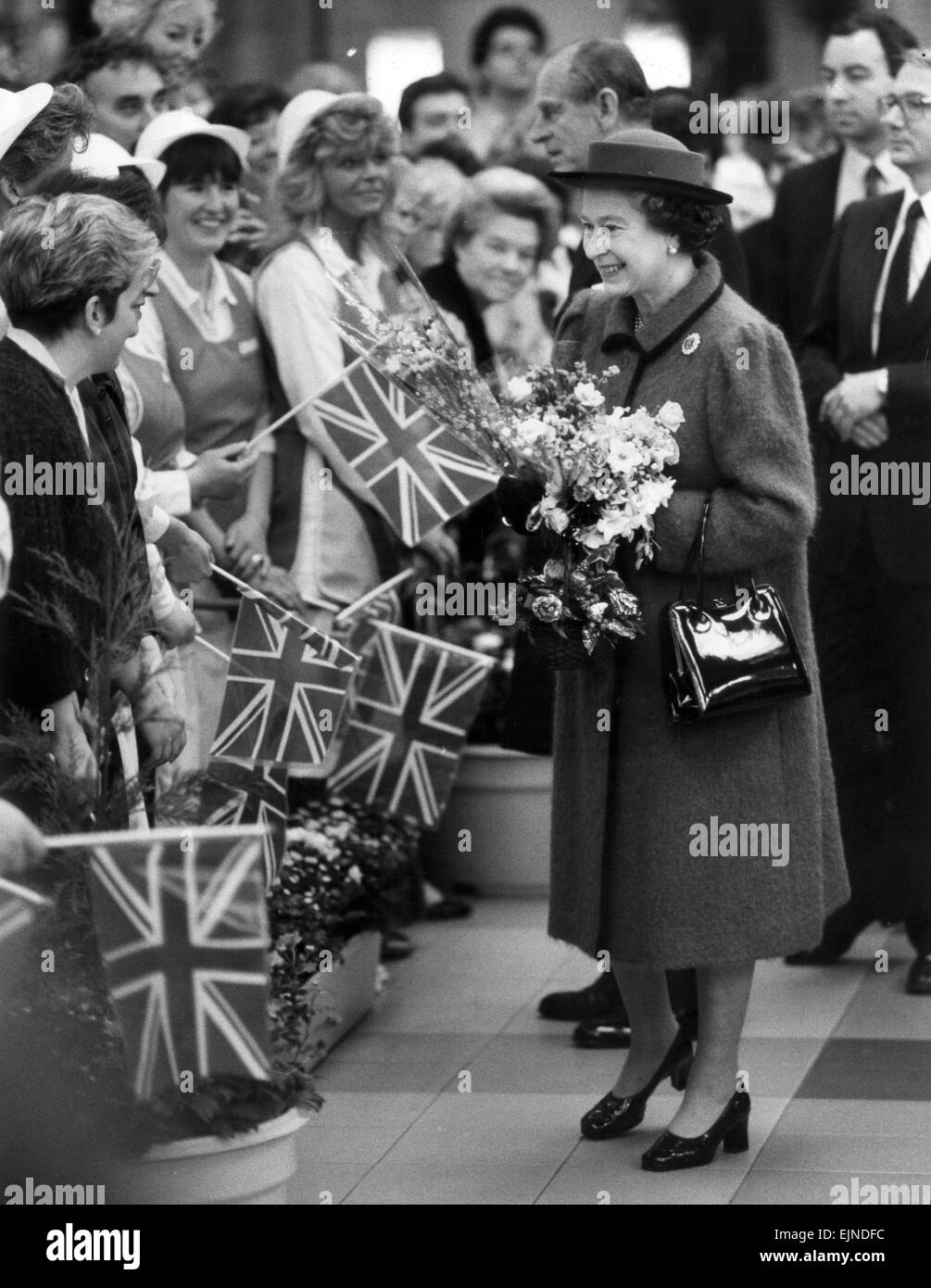 The Queen visits Bolton, Greater Manchester, 1st December 1988 Stock