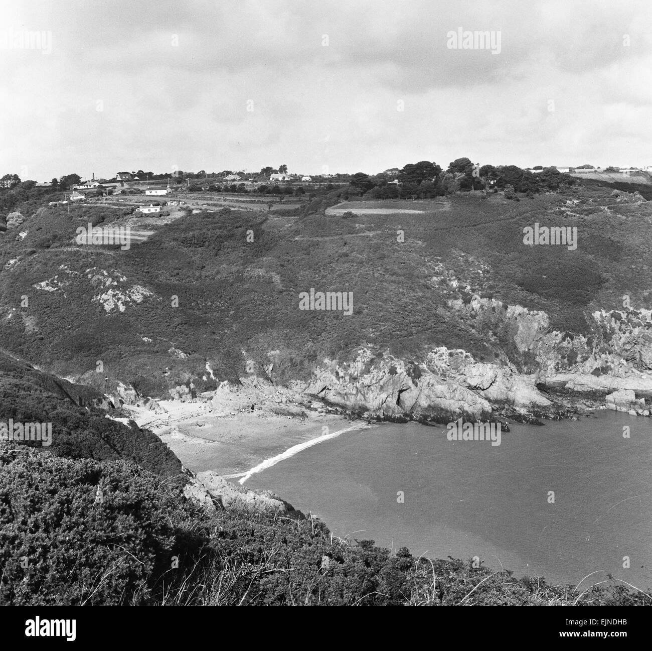 A view of Saints Bay on the island of Guernsey, Channel Islands. September 1965. Stock Photo