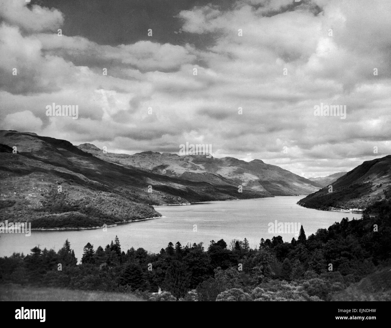 A scenic view of Loch Long, looking towards Arrochar 24th August 1946. Stock Photo