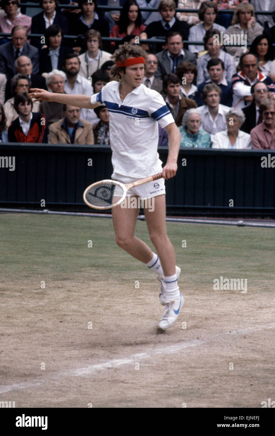 Wimbledon Final 1981. John McEnroe v Bjorn Borg. 4th July 1981. *** Local Caption *** watscan - - 19/04/2010 Stock Photo