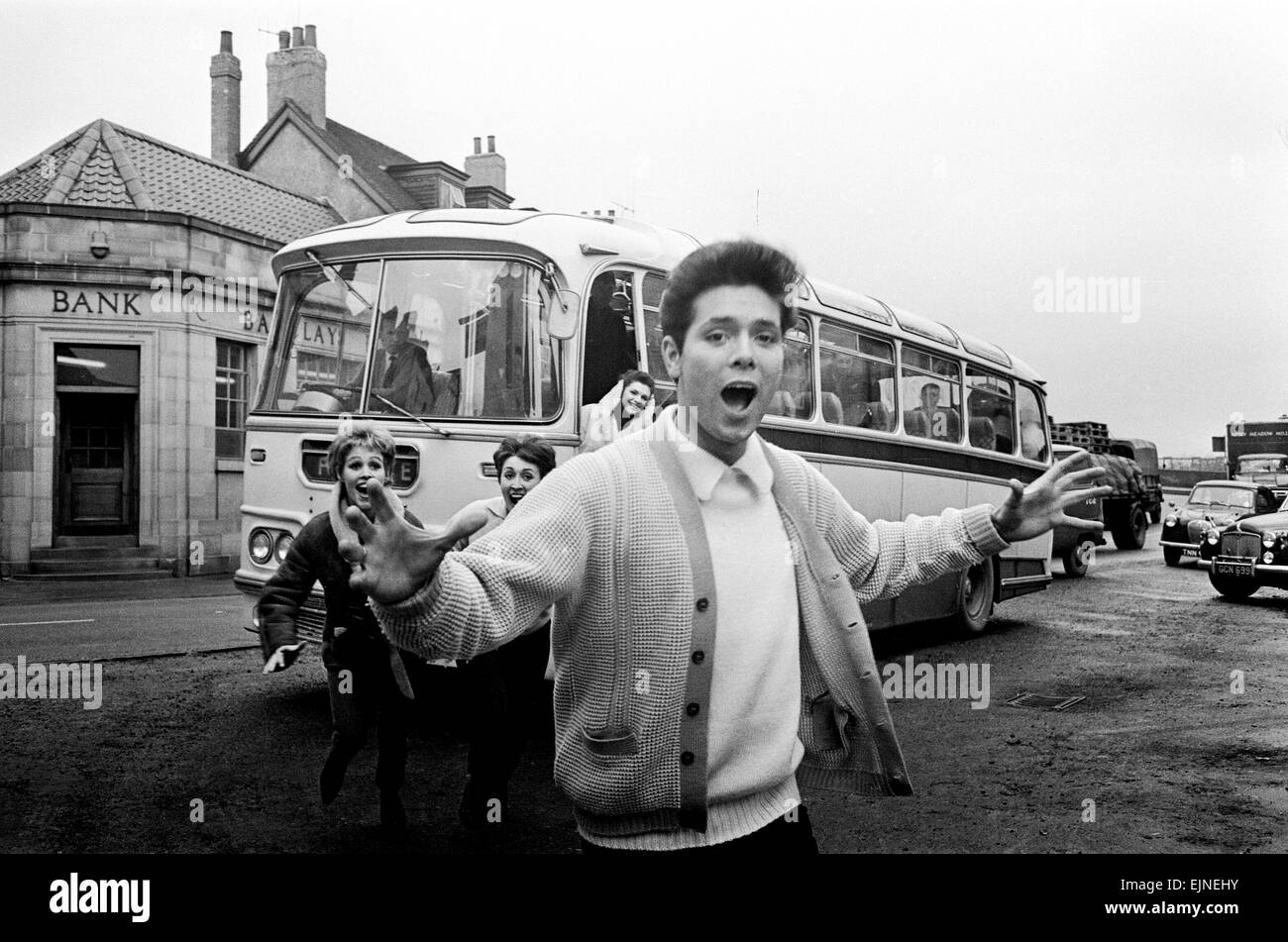 Cliff Richard with his tour bus. 13th March 1963 *** Local Caption *** watscan - - 19/05/2010 Stock Photo