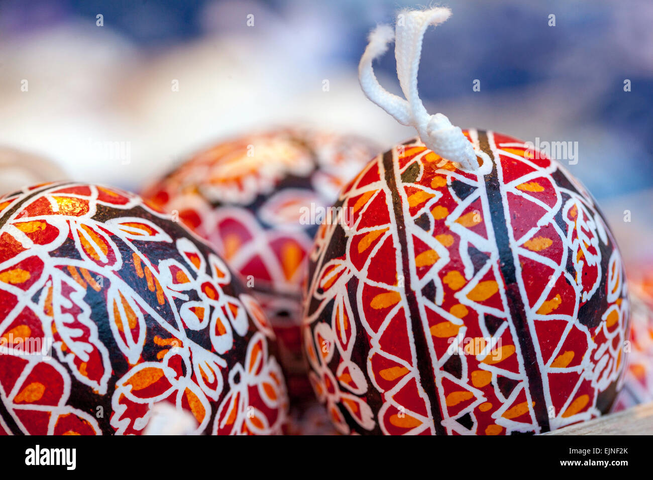 Traditional folklore motif Painted Easter eggs, Prague Czech Republic