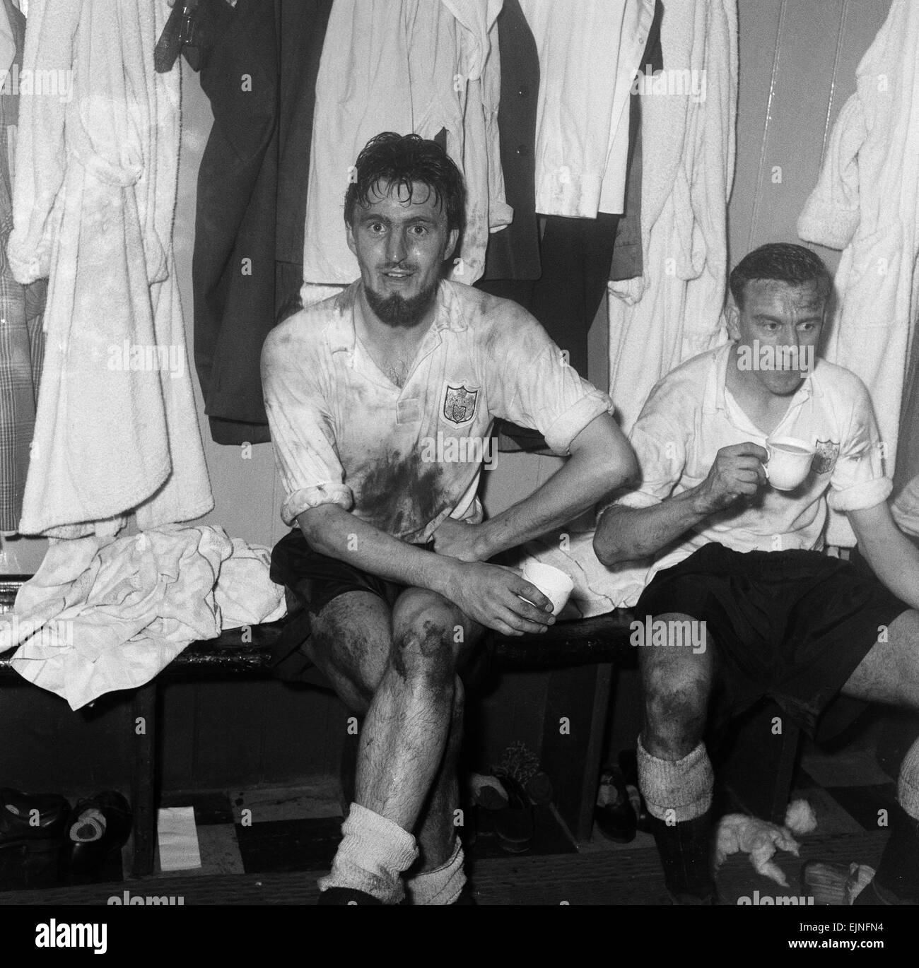 Fulham 6 v. Sheffield Wednesday 2 27th March 1959. Jimmy Hill after getting a hat-trick. Stock Photo