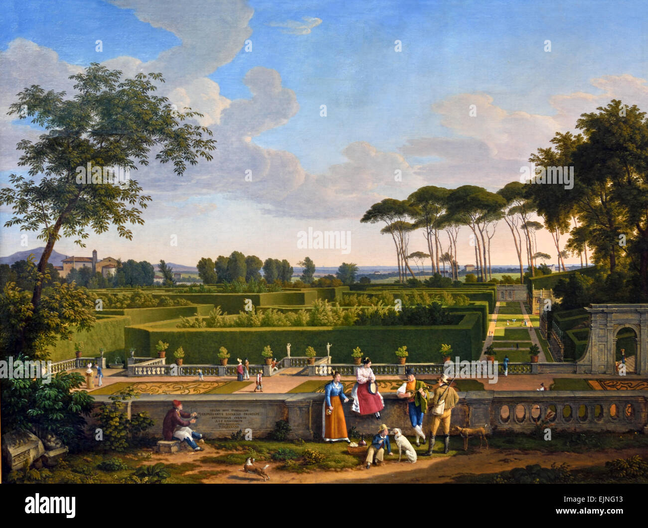 Park of the Villa Pamphili 1831 Johann Christian Reinhart (24 January 1761 – 9 June 1847) Stock Photo