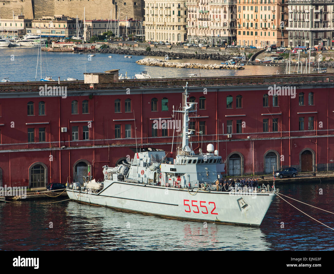 Naples, Italy Navy ship Milazzo minesweeper Stock Photo
