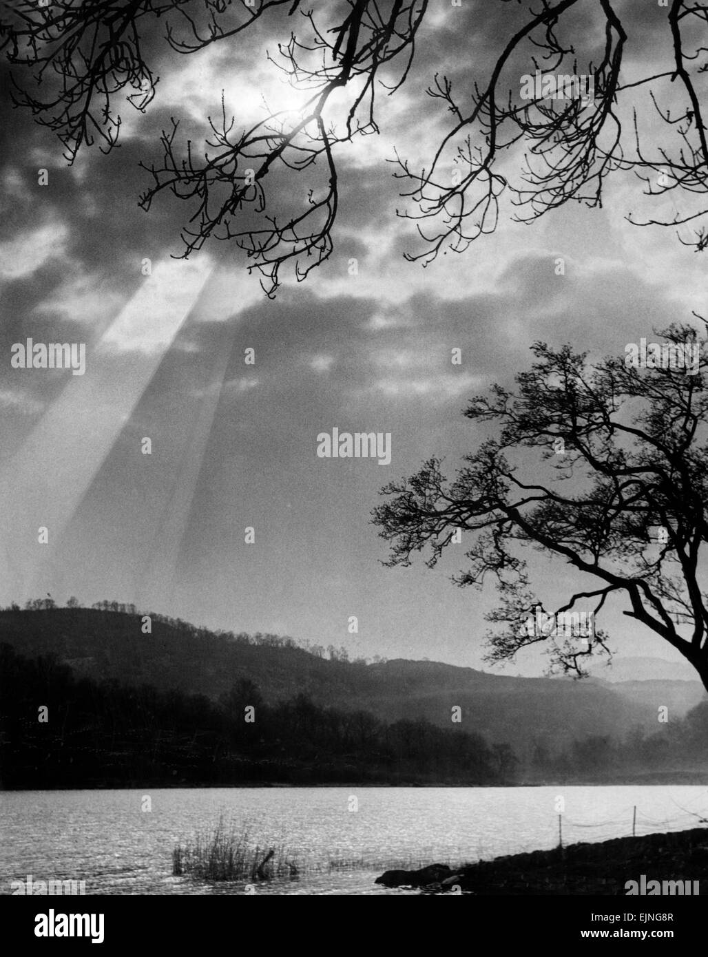 Loch Ard, a body of fresh water in the Loch Lomond and the Trossachs National Park, Stirling District, Scotland, 30th June 1956. Stock Photo