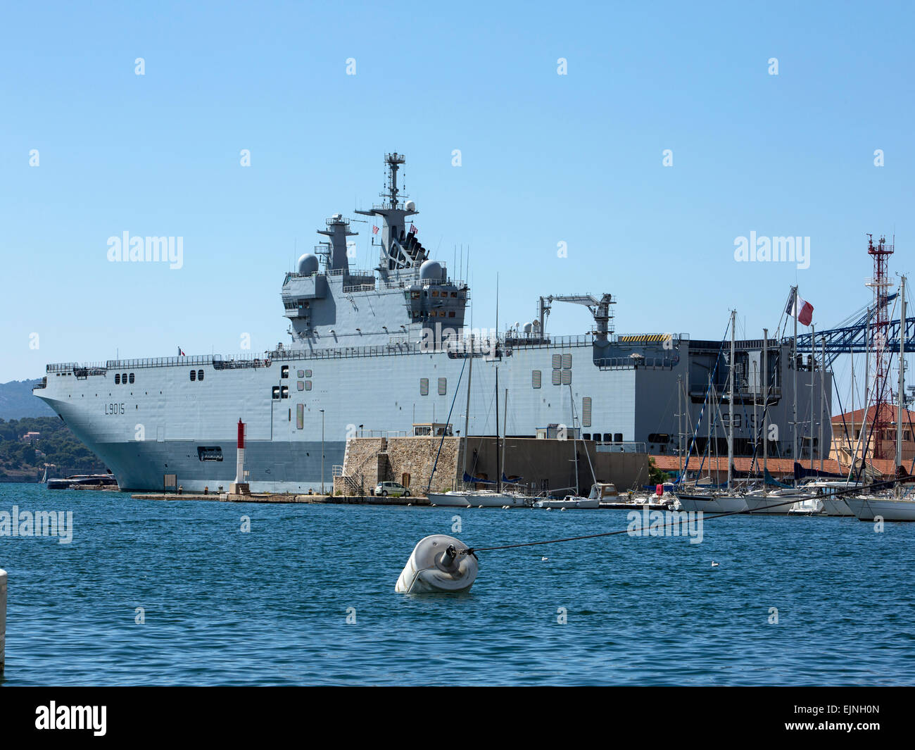 Toulon, France French Navy Dixmude amphibious assault ship  6041 Stock Photo