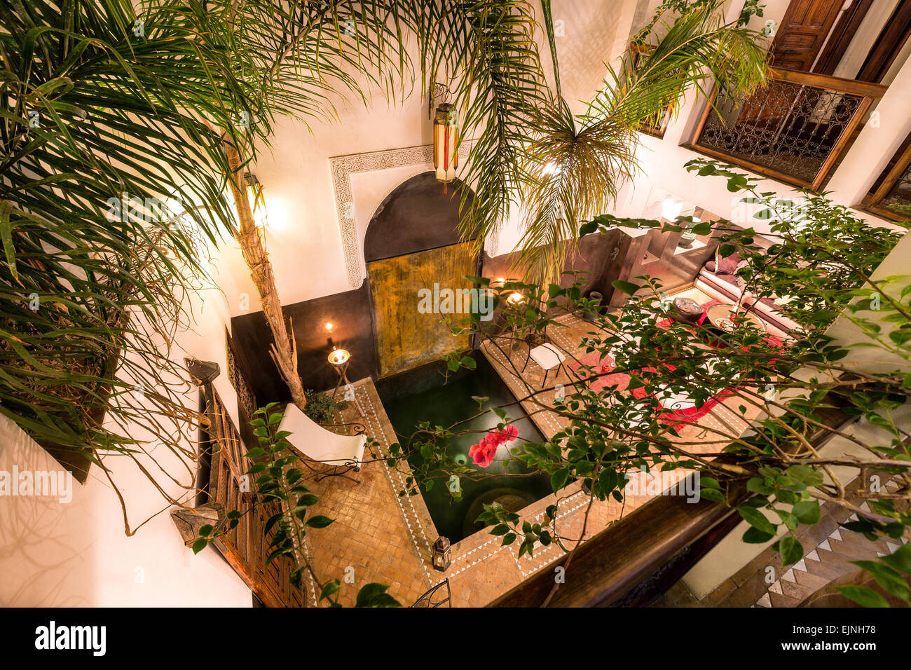 A beautiful riad in Marrakech, Morocco, Africa Stock Photo