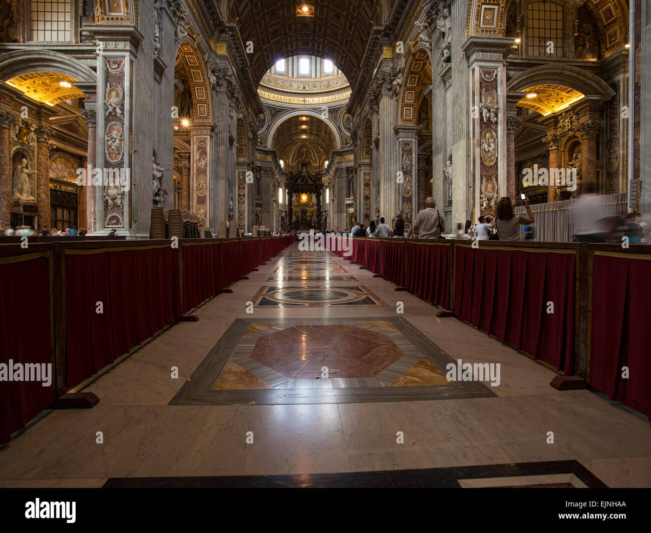 Rome, Italy, Vatican St Peters Cathedral main hall Stock Photo