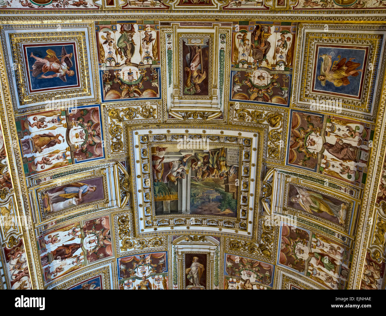 Rome Italy Vatican Ceiling Gold Framed Art Stock Photo 80379894