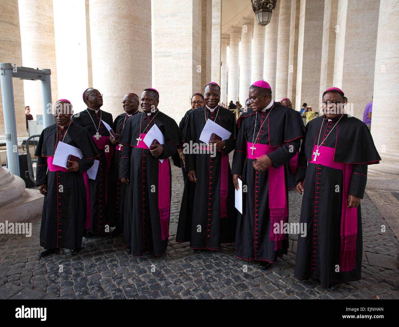 Rome, Italy, Vatican, black Catholic priests Stock Photo