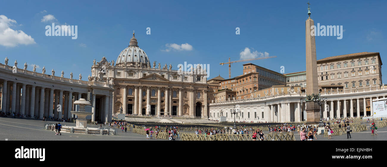 Vatican Rome, Italy St Peters Cathedral front panorama Stock Photo
