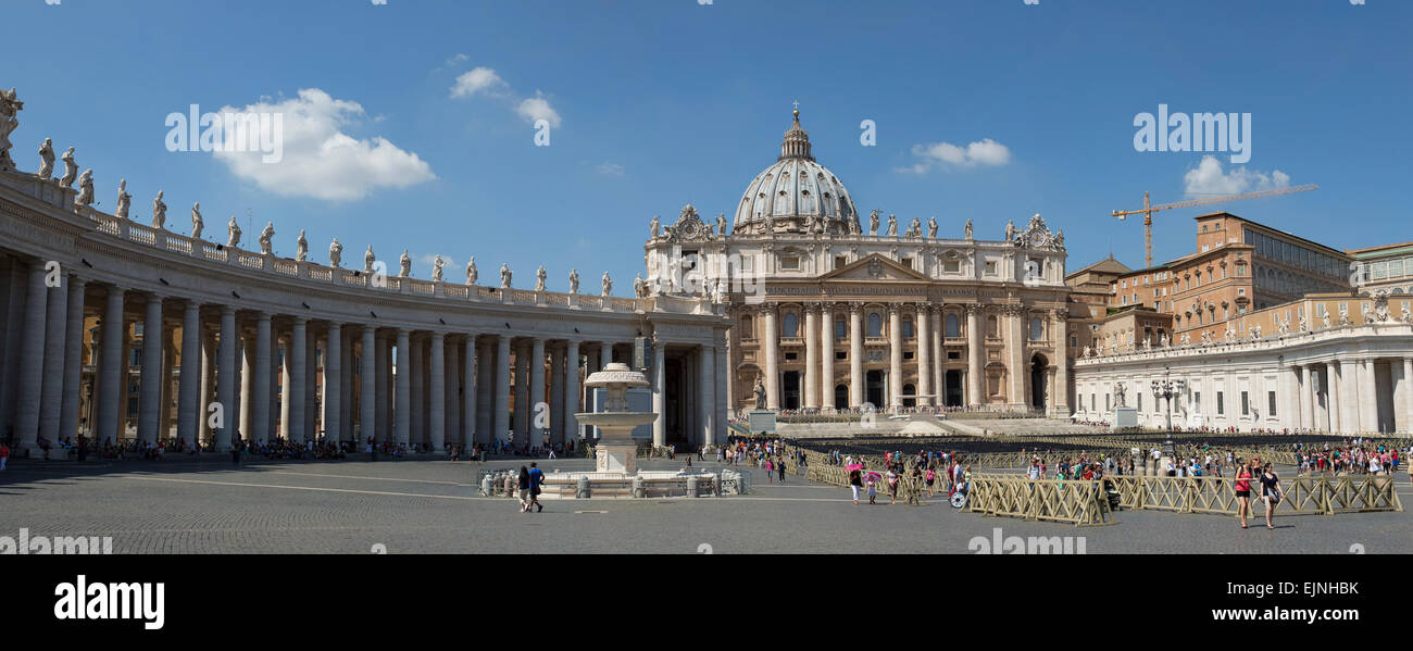 Rome, Italy, Vatican St Peters Cathedral outside panorama Stock Photo