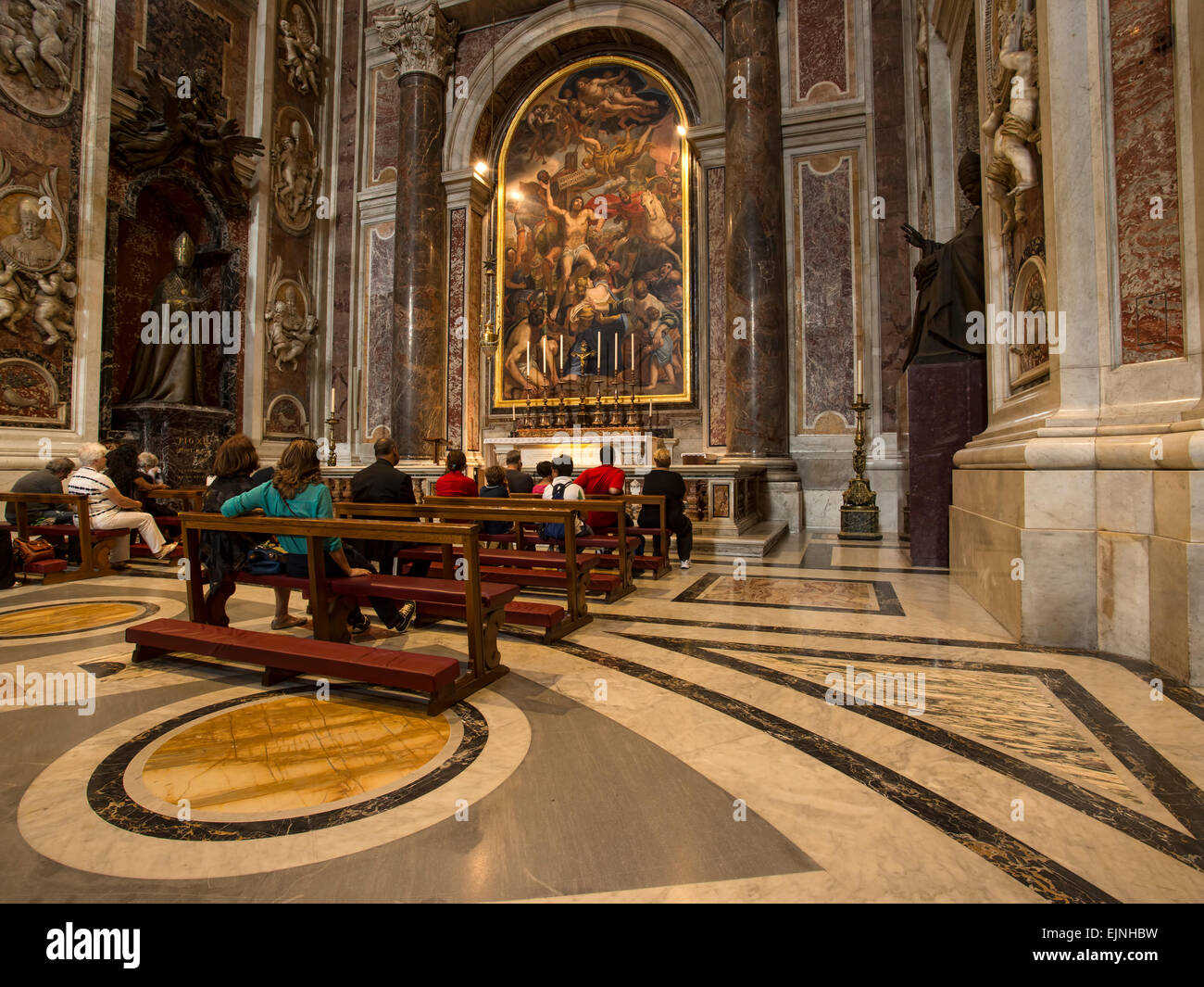 Rome, Italy, Vatican St Peters basilica prayer chapel Stock Photo