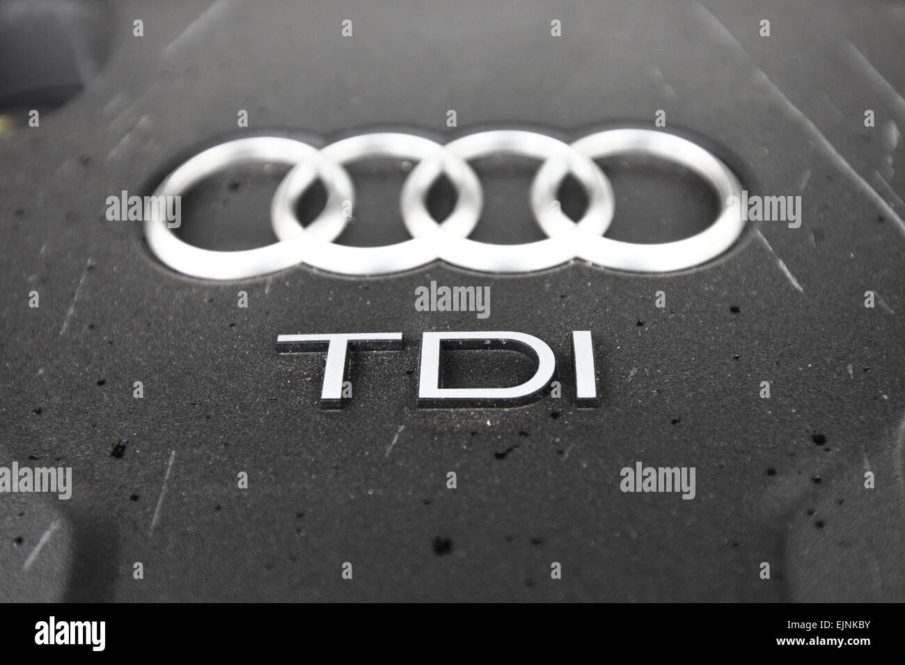 Gdynia, Poland. 30th March, 2015. Acc. recent studies exhaust from diesel engines contribute to an increase of 20 to 50% of lung cancer. Pictured: TDI diesel engine mounted in Audi A6 car Credit:  Michal Fludra/Alamy Live News Stock Photo