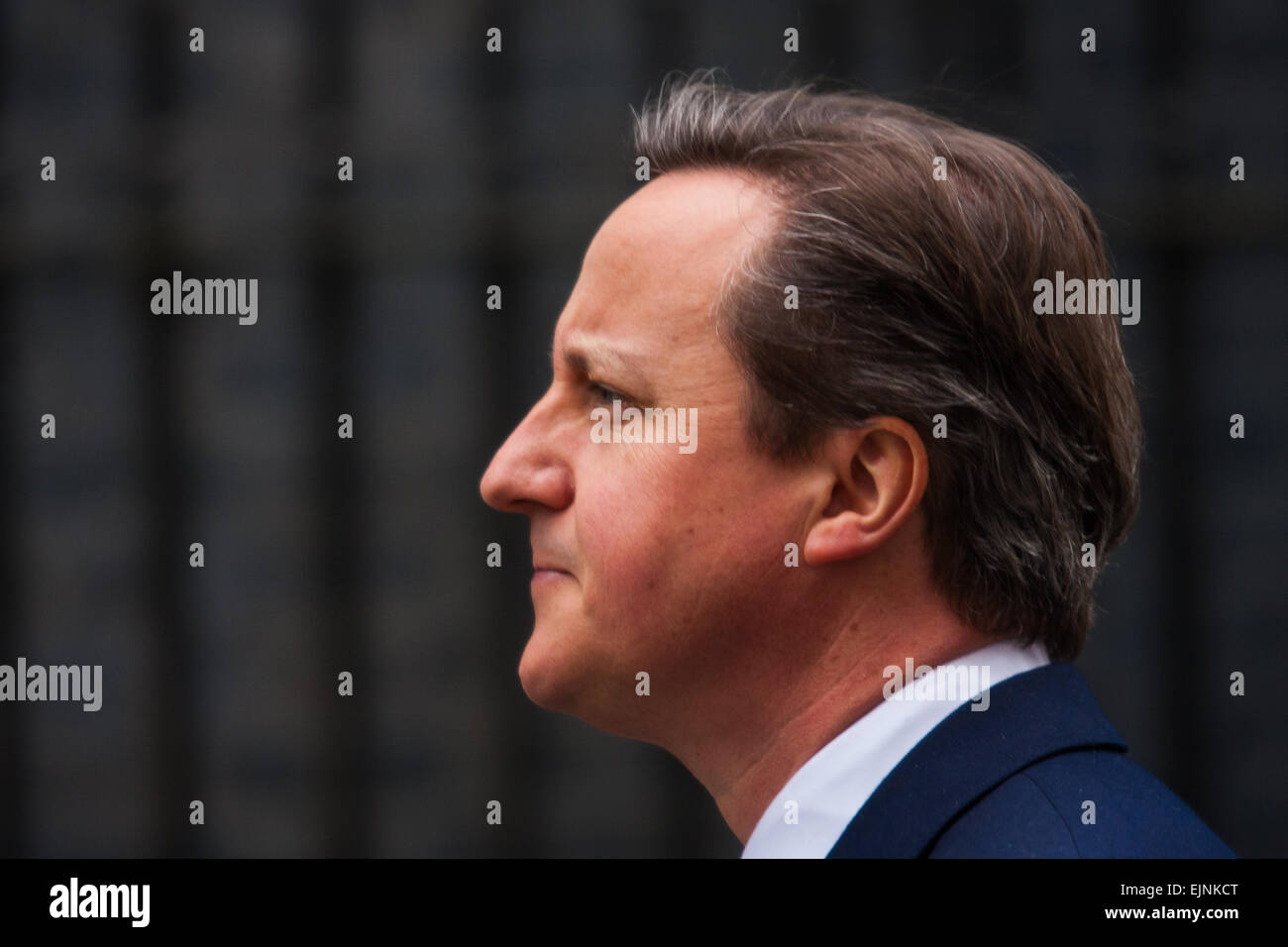 Downing Street, London, UK. 30th March, 2015. British Prime Minister David Cameron addresses the press following his visit to The Queen to announce the general election on May 7th 2015. Credit:  Paul Davey/Alamy Live News Stock Photo