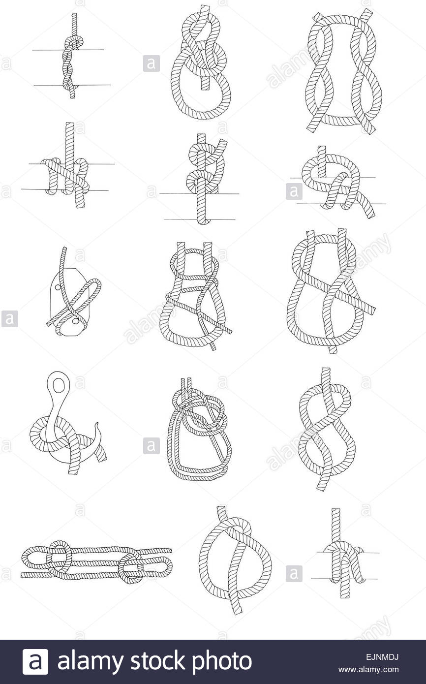 Illustration Of Clove Hitch Knot Stock Photos & Illustration Of Clove