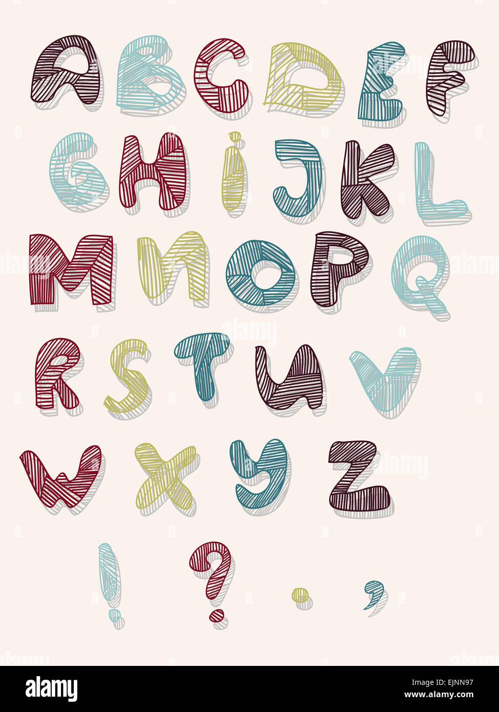 Hand-drawn vector illustration of alphabet letters Stock Photo - Alamy