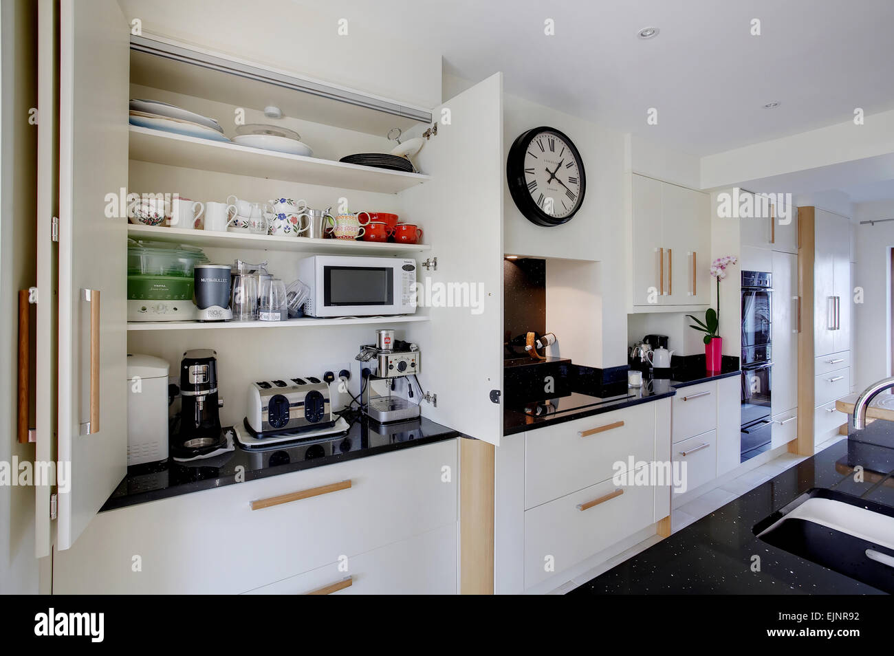 https://c8.alamy.com/comp/EJNR92/a-modern-cream-kitchen-with-cupboard-doors-open-inside-a-home-in-the-EJNR92.jpg