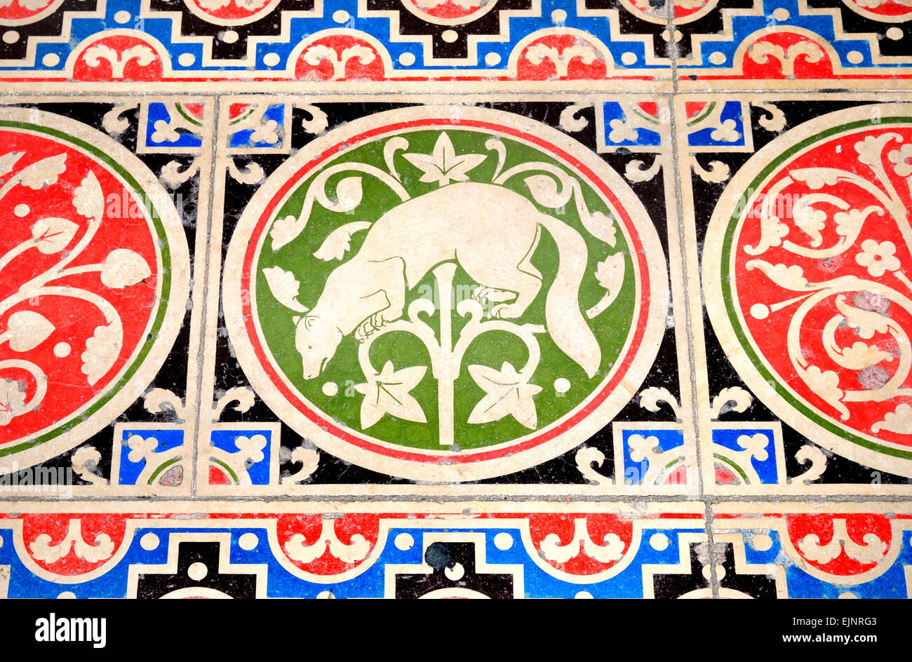 Paris, France. Mosaic animal on the floor of Sainte Chapelle in the Upper Chapel (Chapelle Haute) Stock Photo