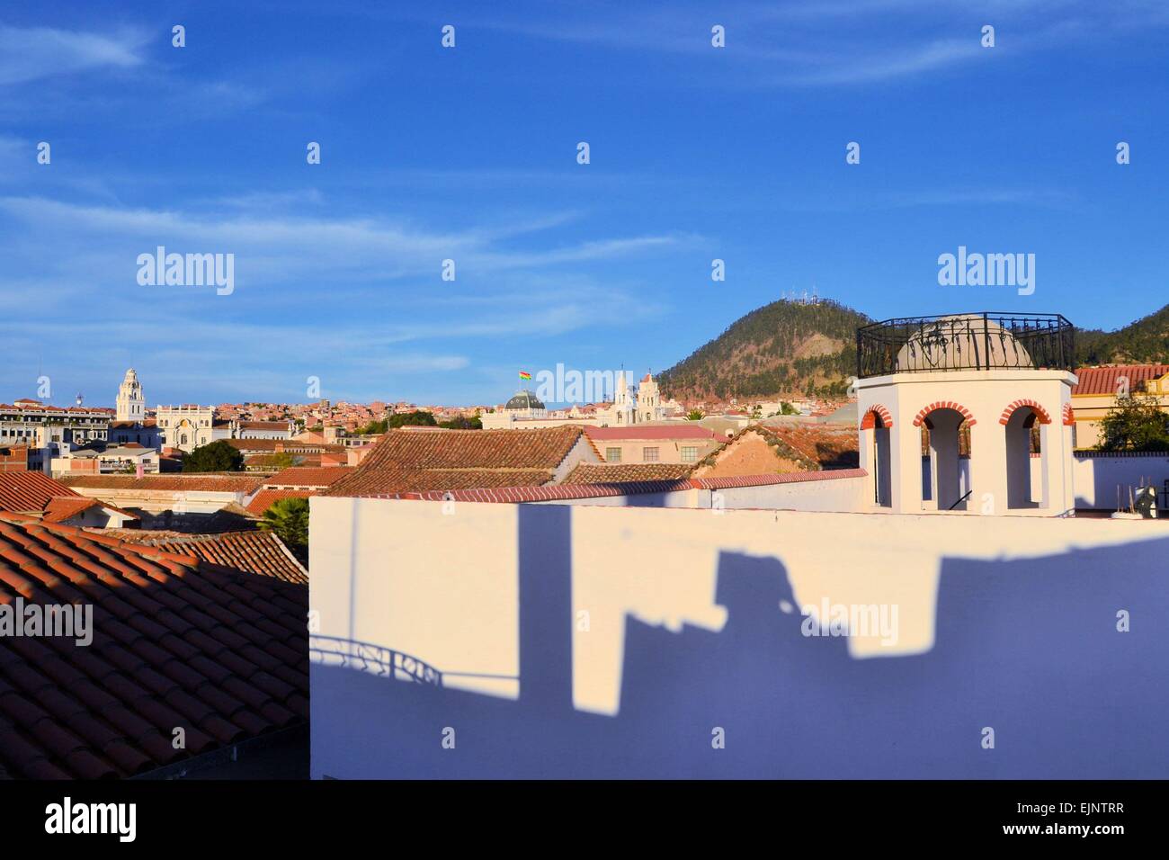 Sucre cityscape with Roofs, constitutional capital of Bolivia Stock Photo