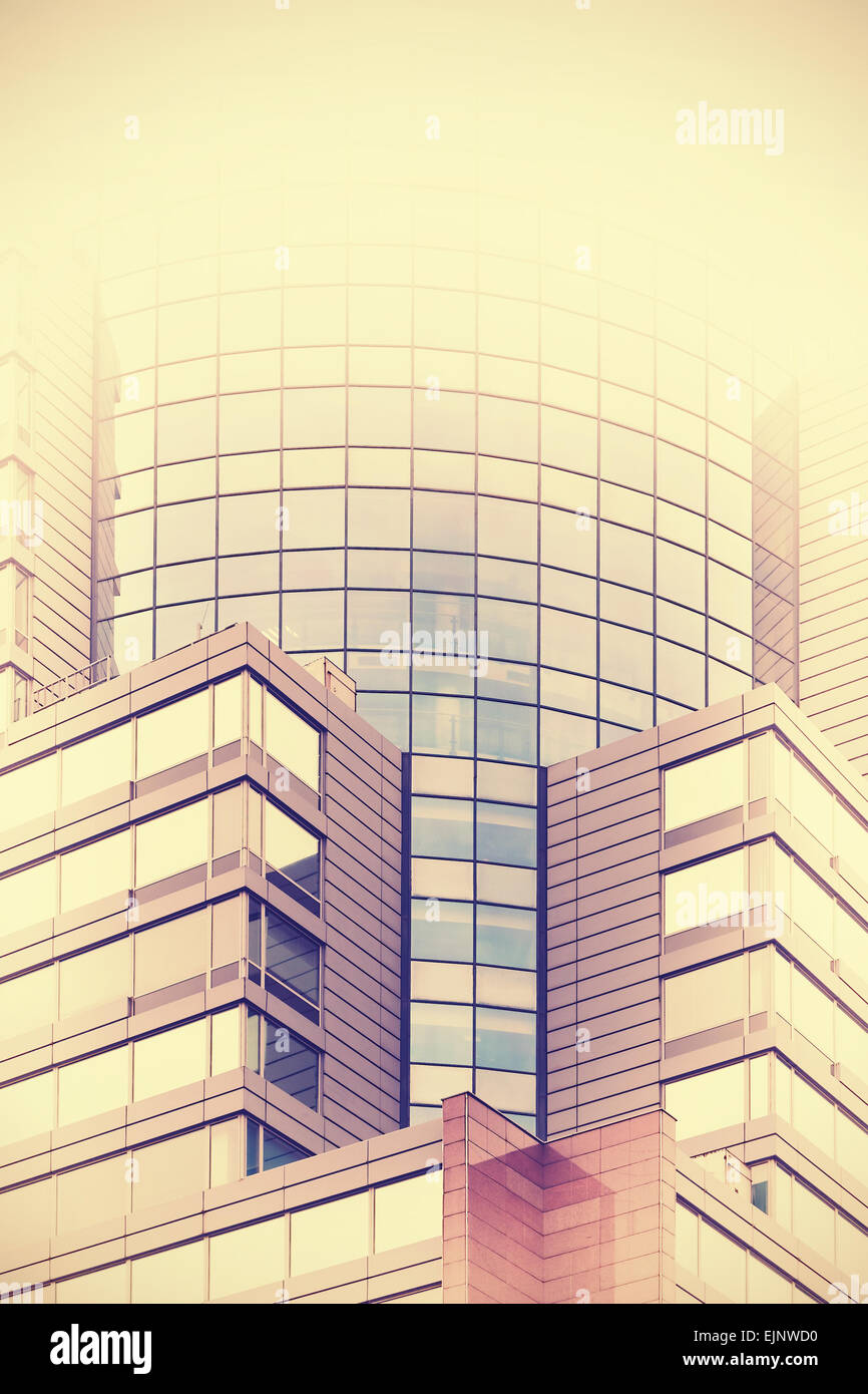 Modern office building background, vintage colors style. Stock Photo