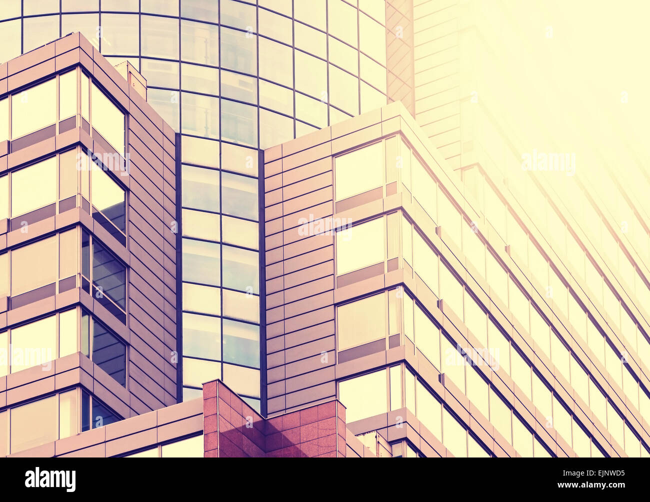 Modern office building background, vintage colors style. Stock Photo