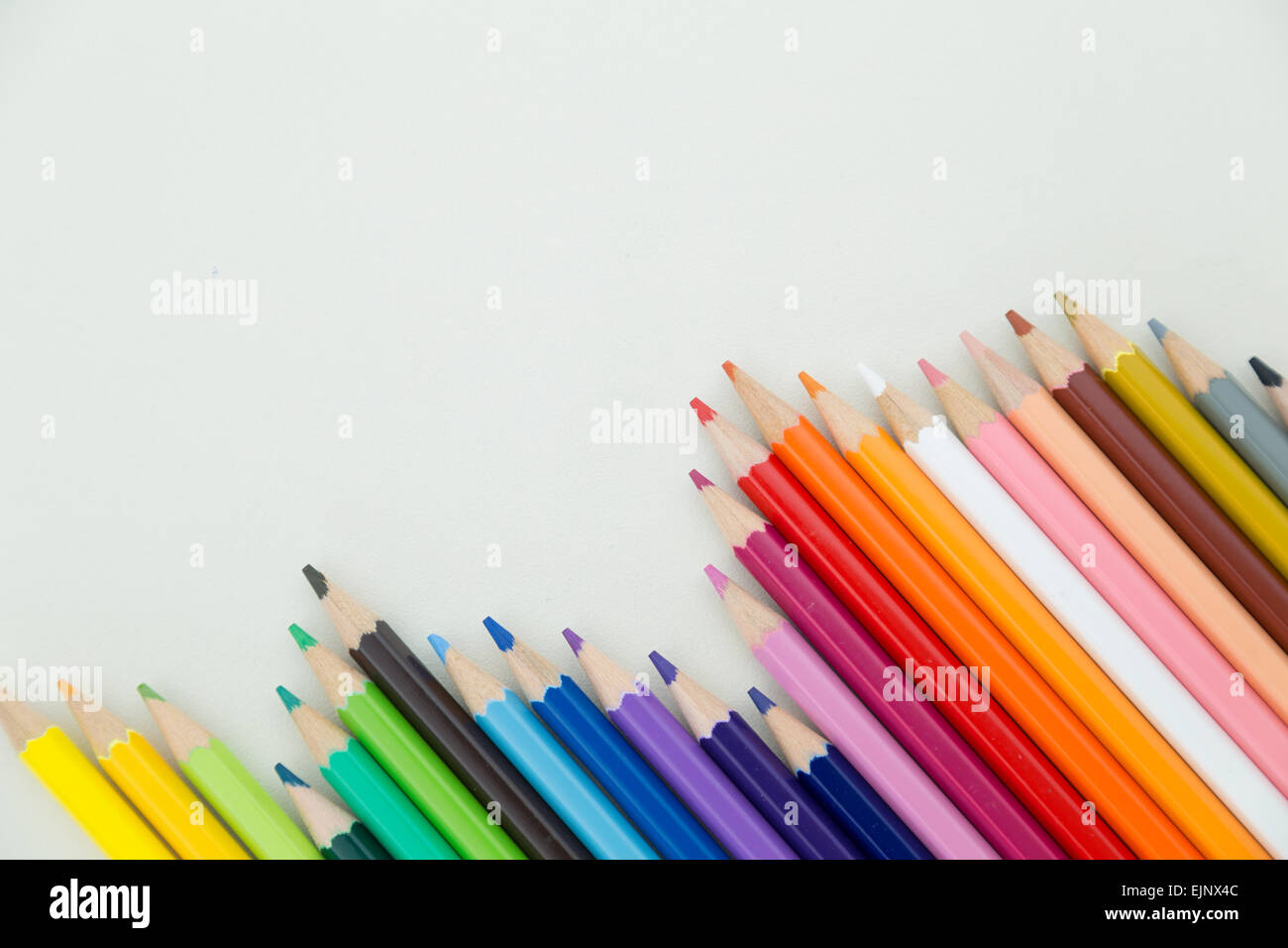 Colorful pencil crayons with copy space Stock Photo