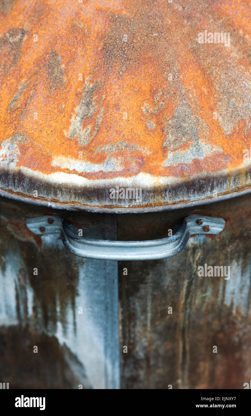 Old Metal rusty dustbin Stock Photo Alamy