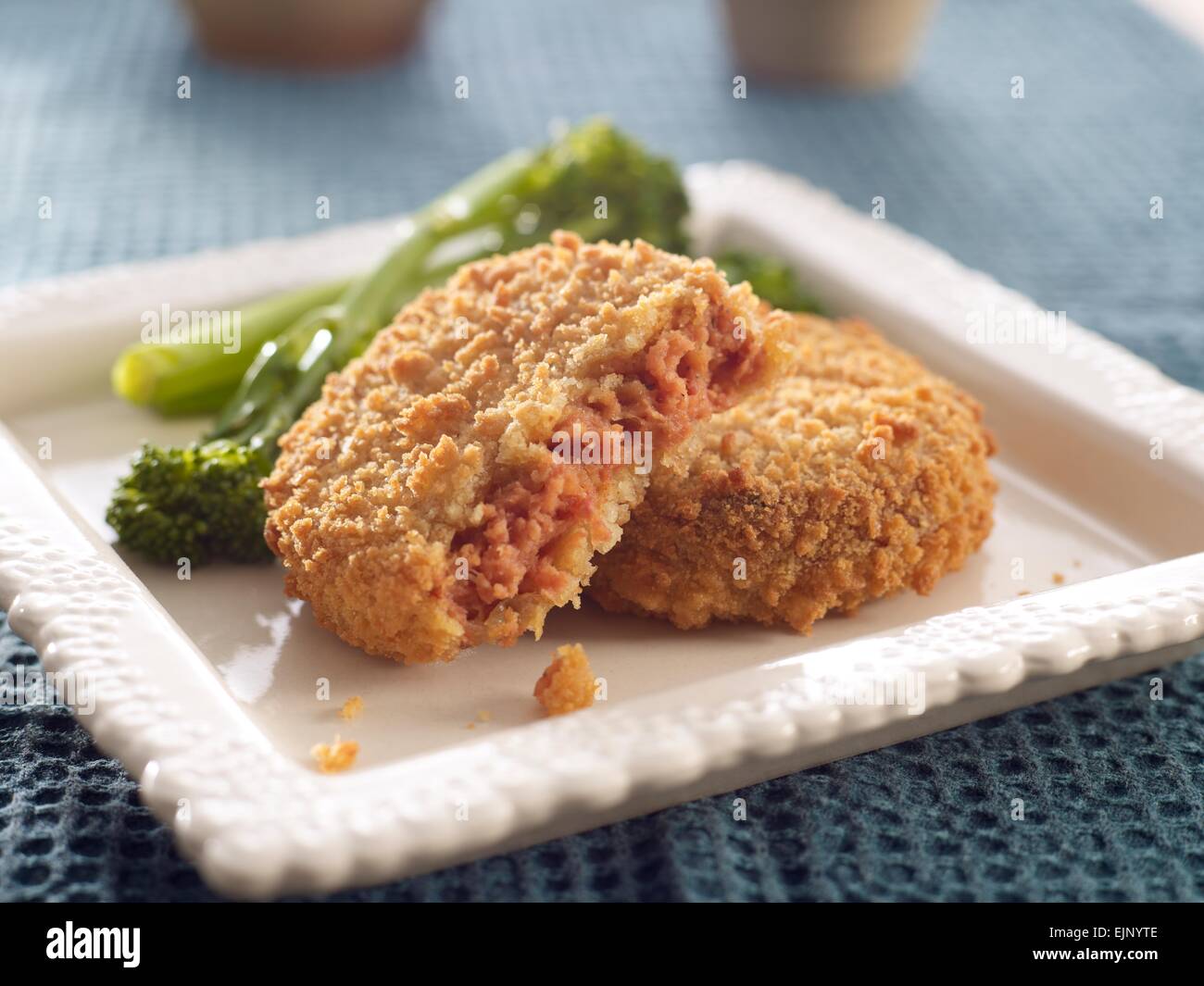salmon fish cakes Stock Photo - Alamy