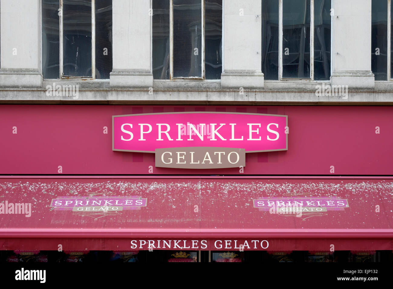 canopy of sprinkles gelato ice cream parlour sprinkled with bird