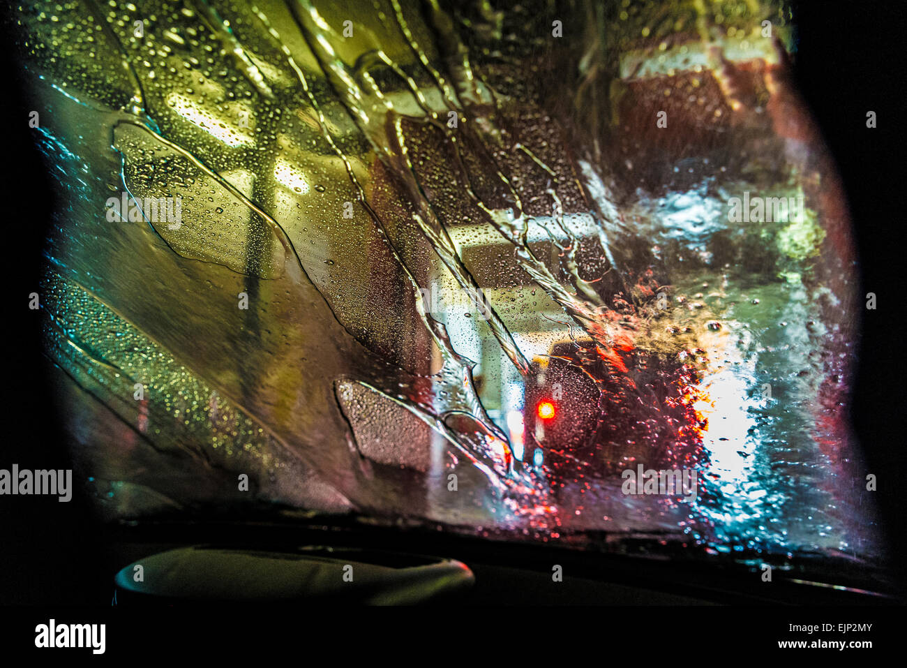 car wash from inside of my car Stock Photo Alamy