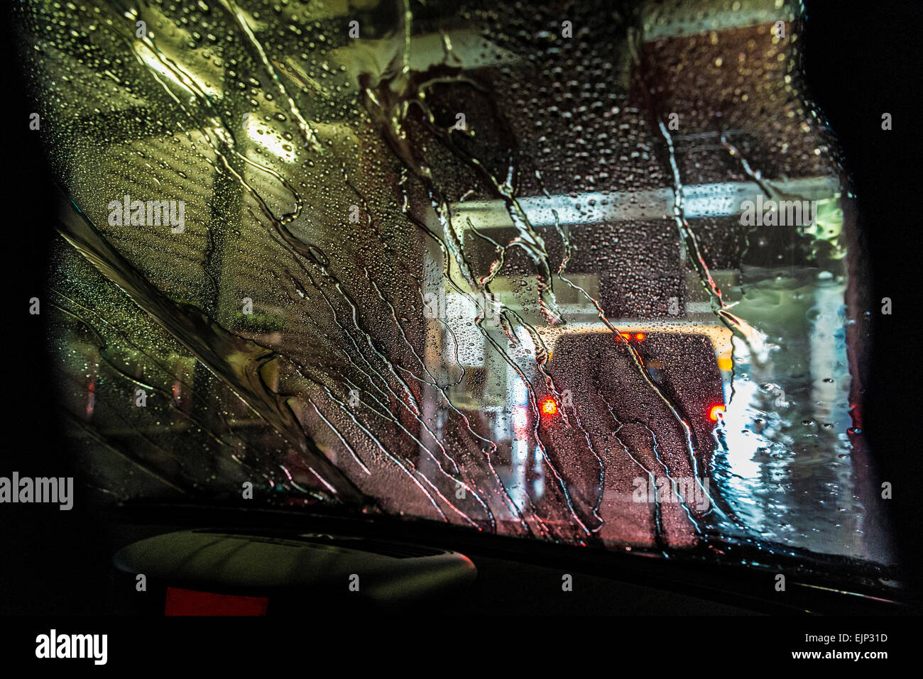 car wash from inside of my car Stock Photo Alamy
